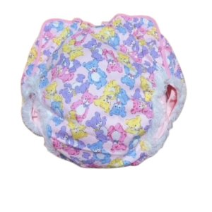 Photo: Adult Diaper Cover Teddy Bear Pattern Polyurethane Waterproof Pink /Lace