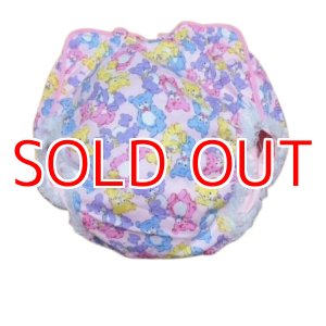 Photo: Adult baby diaper cover teddy bear pattern polyurethane waterproof pink /lace　5L only