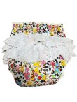 Photo2: Adult Diaper Cover Panda Animal Pattern Polyurethane Waterproof White /Lace on Hip