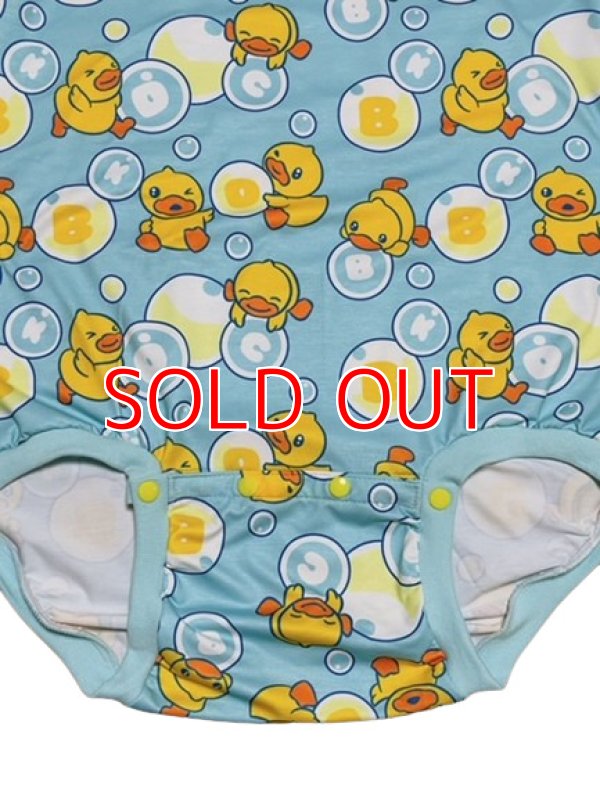 Photo3: Adult Baby Romper  Duck Pattern Short Sleeves