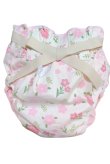 Photo1: Adult baby diaper cover with rabbits and flowers pattern  waterproof waist strap