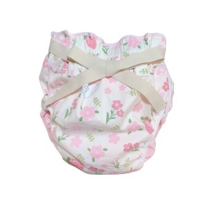 Photo: Adult baby diaper cover with rabbits and flowers pattern  waterproof waist strap