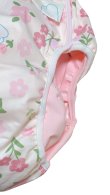 Photo2: Adult baby diaper cover with rabbits and flowers pattern  waterproof waist strap  same pattern