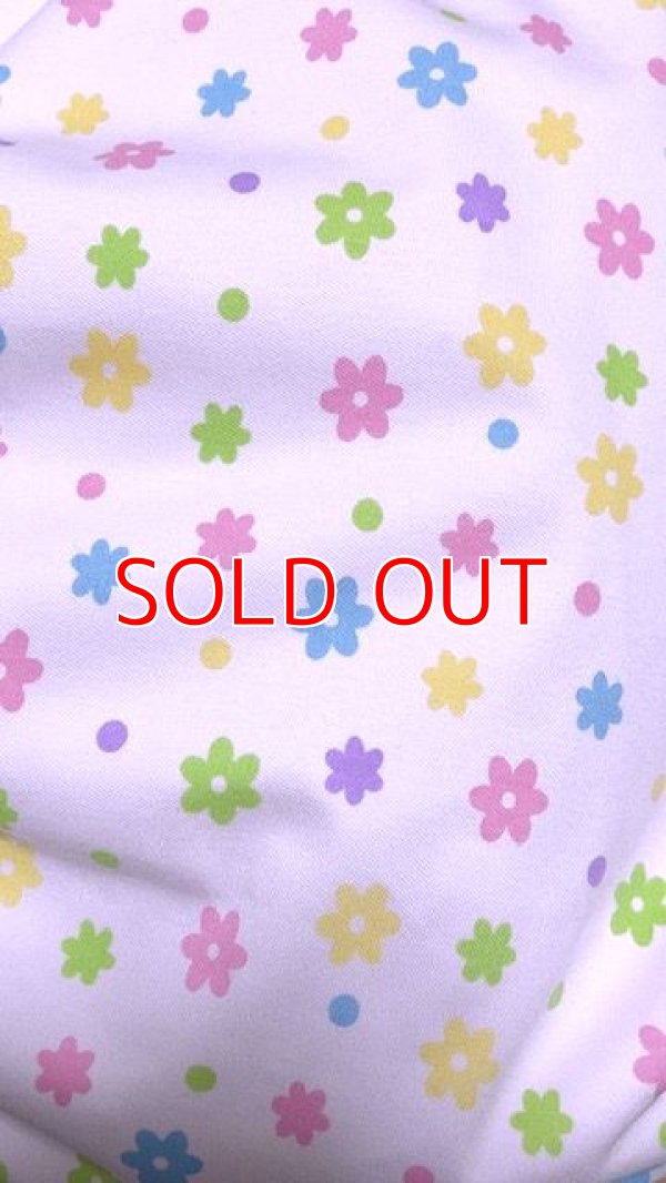 Photo5: Adult baby diaper cover pants type flower pattern waist and foot strap