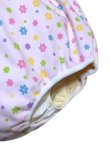 Photo2: Adult baby diaper cover pants type flower pattern