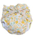 Photo1: Adult baby diaper cover with  flowers pattern waist strap 