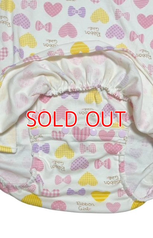 Photo4: Adult romper with skirt, heart pattern, A/XL only