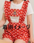 Photo1: Adult  Baby Romper Overalls Polka Dot/Red
