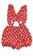 Photo3: Adult  Baby Romper Overalls Polka Dot/Red