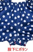 Photo4: Adult  Baby Romper Overalls Polka Dot/navy blue
