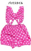 Photo3: Adult  Baby Romper Overalls Polka Dot/pink