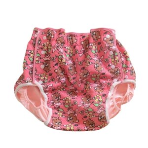 Photo: Adult baby diaper cover with bea pattern quilt