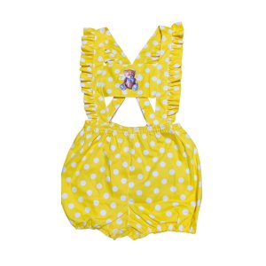 Photo: Adult  Baby Romper Overalls Polka Dot/yellow