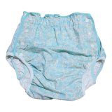 Photo: Adult diaper cover soft light blue floral pattern PVC waterproof