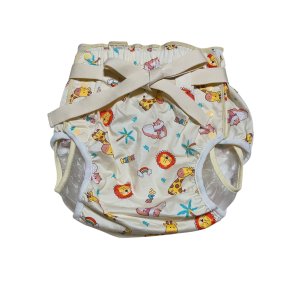 Photo: Adult Baby diaper cover animal print vinyl waterproof with waist strap