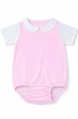 Photo1: Adult Baby romper short sleeves / baby pink