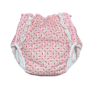 Photo: Adult baby Diaper Cover – Cute Strawberry Print with Lace