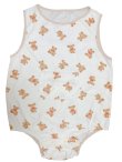Photo1: Adult Baby sleeveless romper with bear print terry cloth