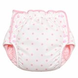 Photo: Adult Diaper Cover – Pink Polka Dot Cotton with Urethane Waterproof Lining