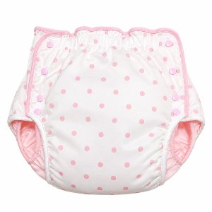 Photo: Adult Diaper Cover – Pink Polka Dot Cotton with Urethane Waterproof Lining