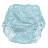 Photo: Adult diaper cover light blue floral pattern pile waterproof