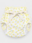 Photo1: Adult Diaper Cover – Lemon Print with Adjustable Waist Tie and Vinyl Waterproof Lining