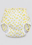 Photo1: Adult Diaper Cover – Fresh Lemon Print Cotton with Vinyl Waterproof Lining