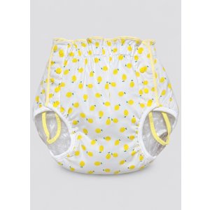 Photo: Adult Diaper Cover – Fresh Lemon Print Cotton with Vinyl Waterproof Lining