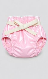 Photo: Adult Diaper Cover – Baby Pink Urethane Waterproof with Adjustable Waist Tie