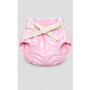 Photo: Adult Diaper Cover – Baby Pink Urethane Waterproof with Adjustable Waist Tie