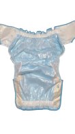 Photo4: Adult Diaper Cover – Baby Blue Polka Dot Cotton with Vinyl Waterproof Lining