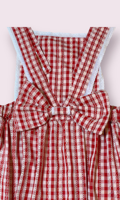 Photo: Adult baby red checkered apron-style baby dress