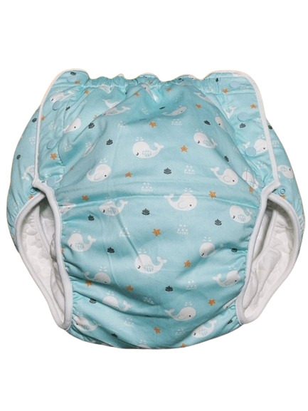 Photo1: Adult Diaper Cover Fluffy Quilt Waterproof Whale Pattern