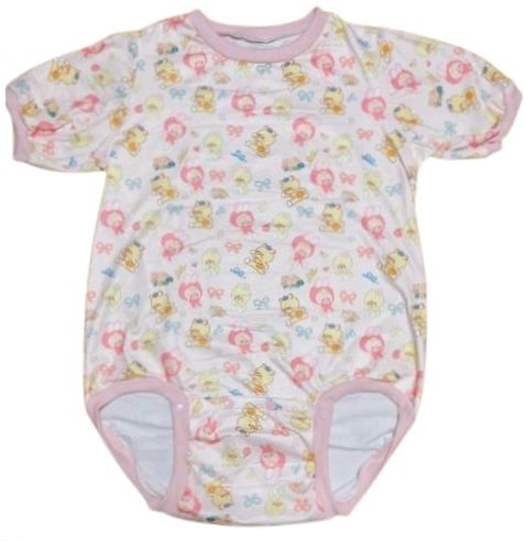 Photo1: Adult  Baby Romper Plush Pattern Short Sleeves