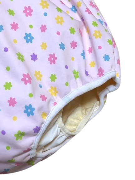 Photo2: Adult baby diaper cover pants type flower pattern