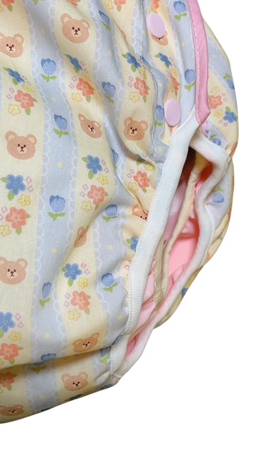 Photo2: Adult baby diaper cover bear  pattern TPU Waterproof 5L only