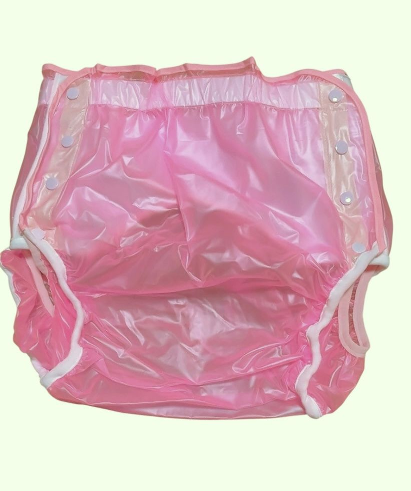 Photo1: Adult baby diaper cover PVC cover pink
