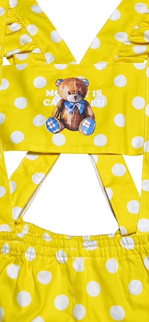 Photo3: Adult  Baby Romper Overalls Polka Dot/yellow