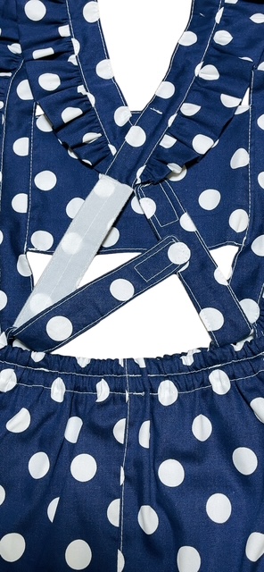 Photo: Adult  Baby Romper Overalls Polka Dot/navy blue