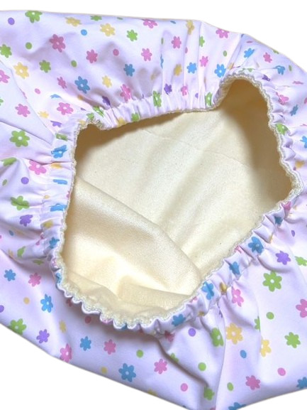 Photo: Adult baby diaper cover pants type flower pattern waist and foot strap