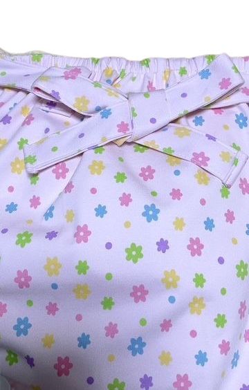 Photo: Adult baby diaper cover pants type flower pattern waist strap