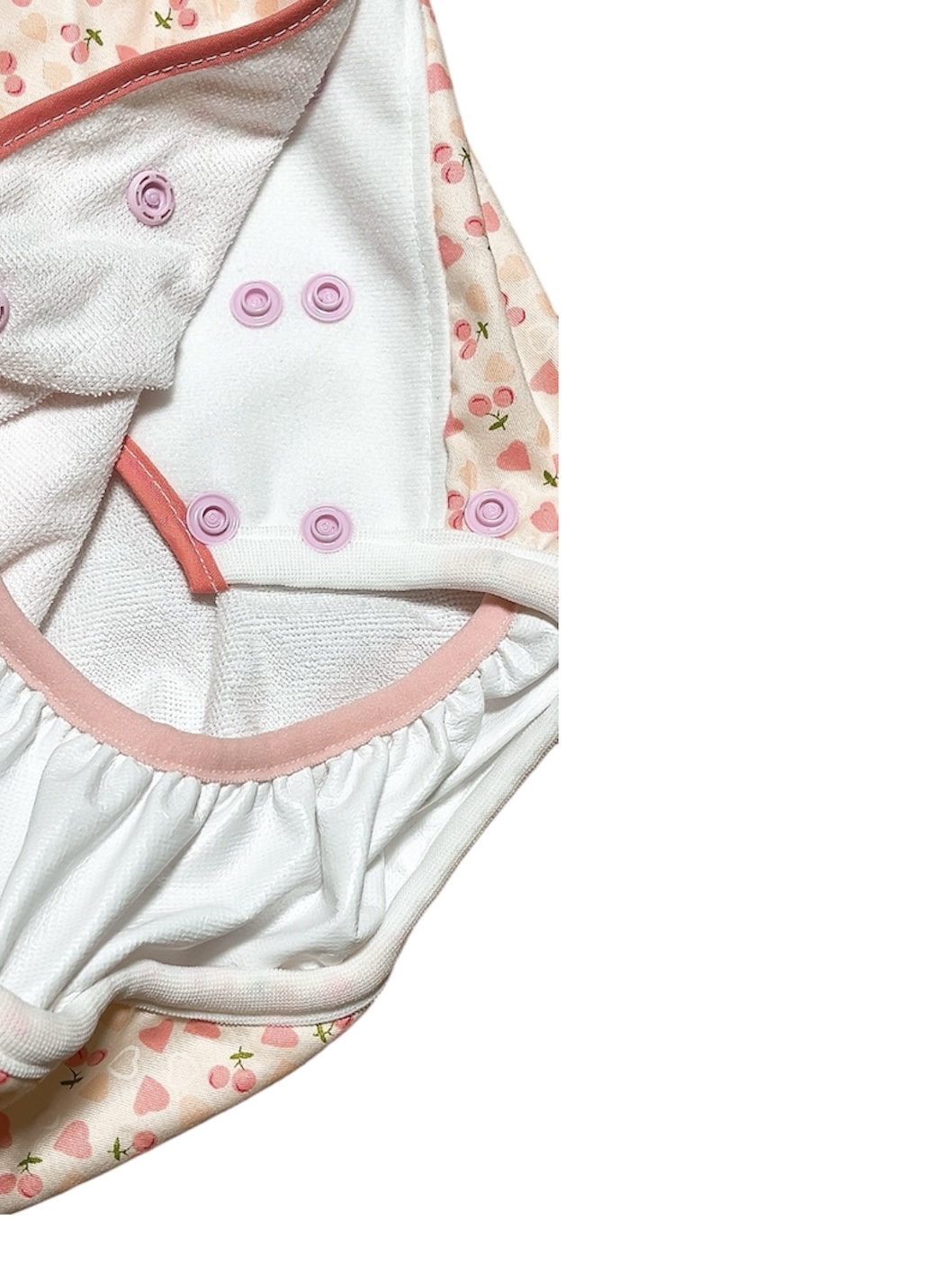 Photo3: Adult diaper cover heart and cherry print terry cloth waterproof