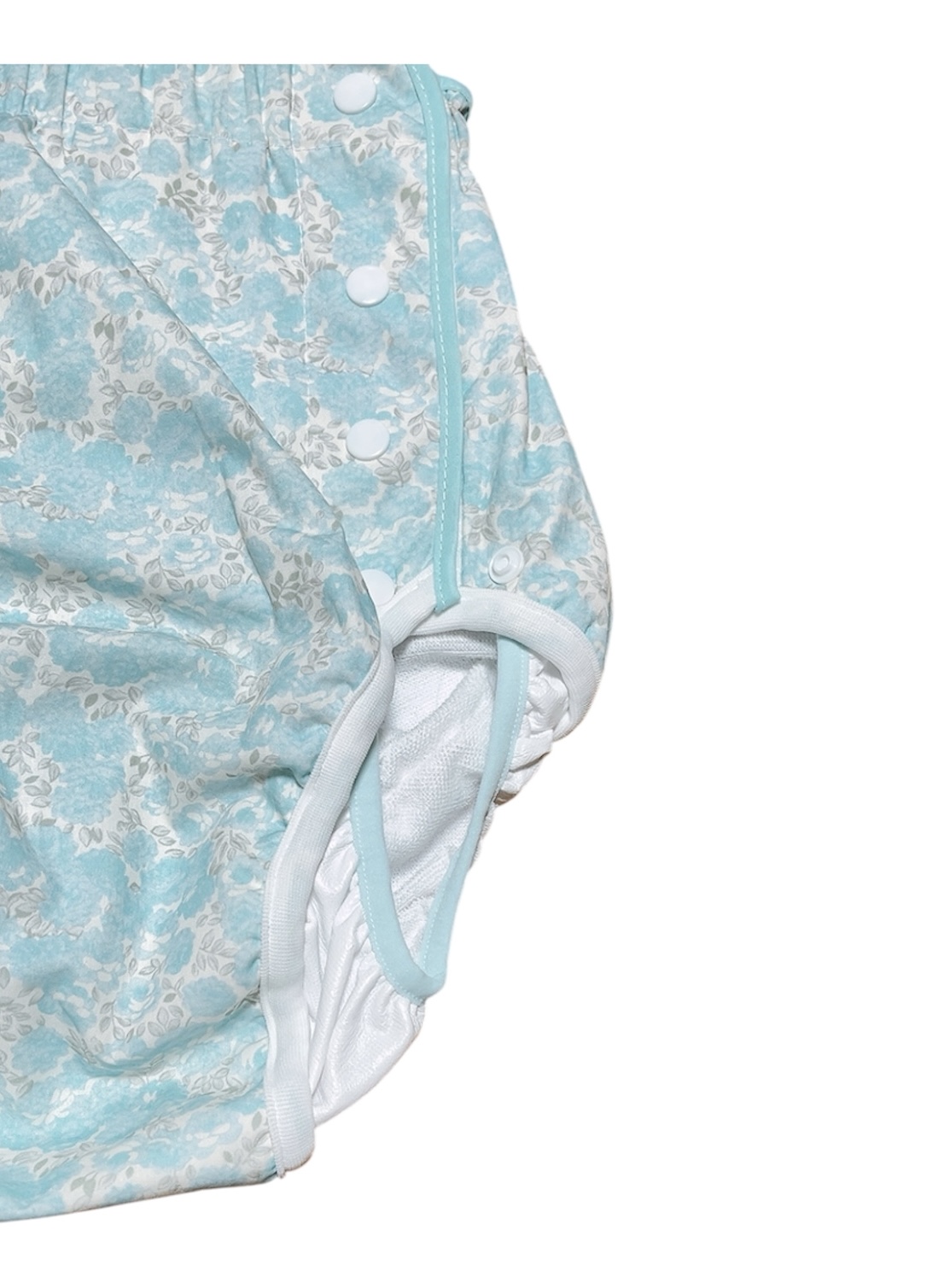 Photo: Adult diaper cover light blue floral pattern pile waterproof