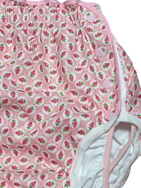 Photo: Adult Baby Diaper Cover Strawberry Print Pile Waterproof