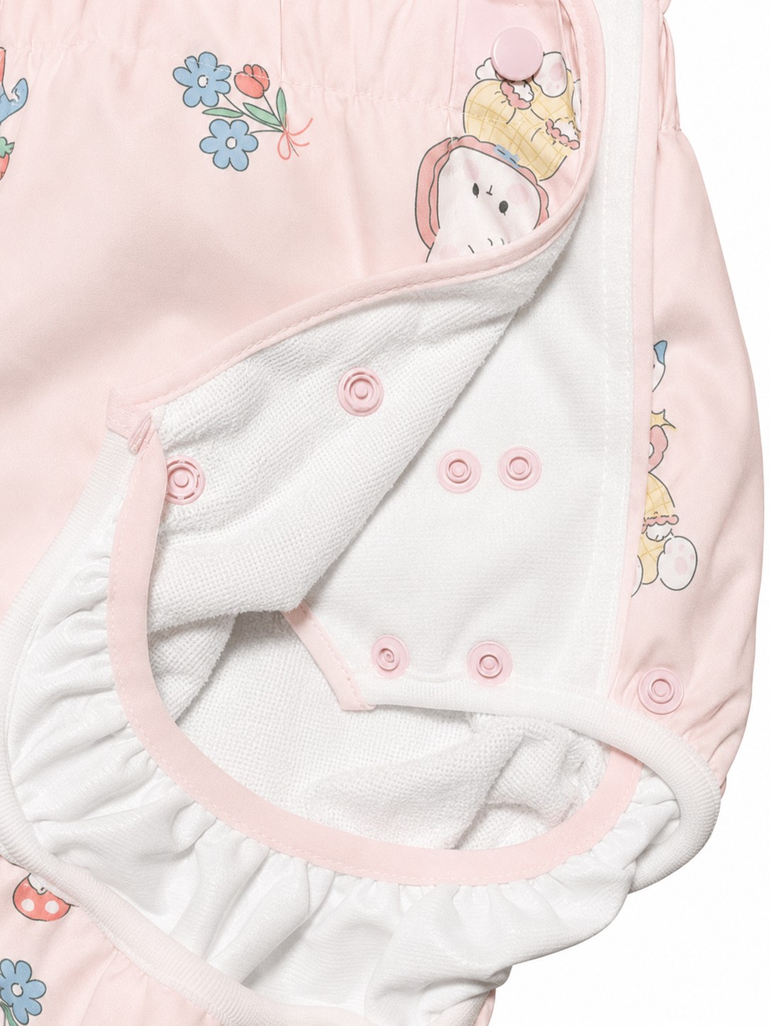 Photo3: Adult Baby Diaper Cover  Baby Pink Bunny and Duck Print Pile waterproof