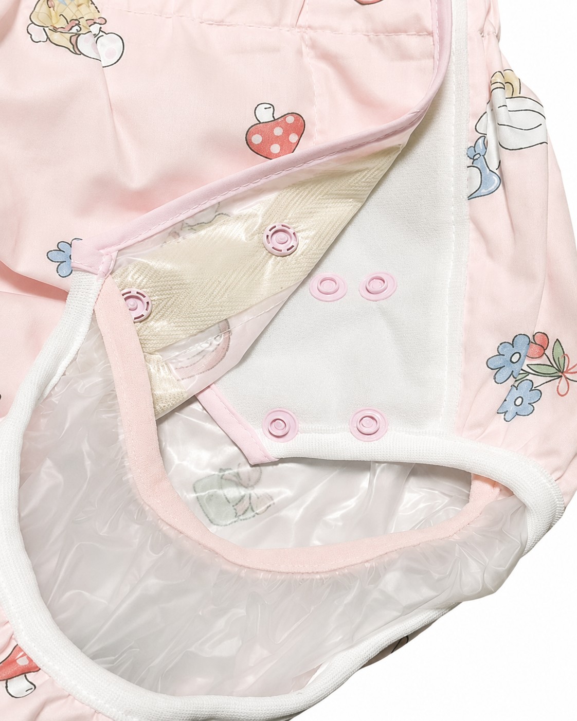 Photo: Adult Baby Diaper Cover  Baby Pink Bunny and Duck Print  vinyl  waterproof