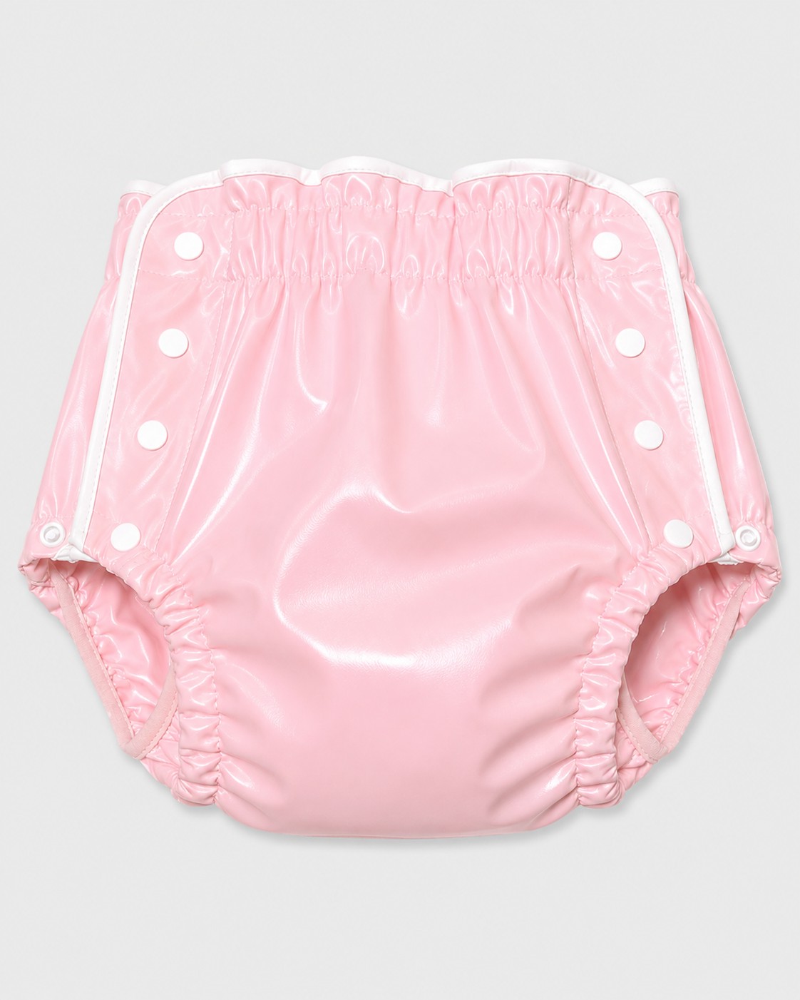 Photo1: Adult Diaper Cover – Baby Pink Urethane Waterproof Glossy Cover